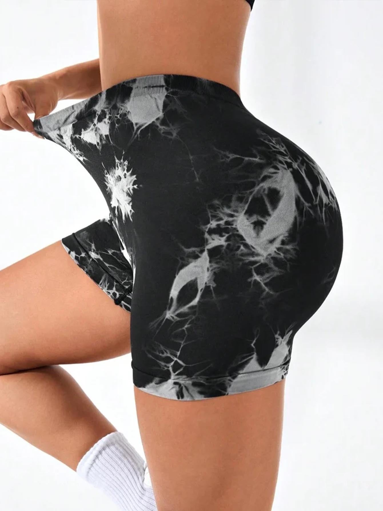 Women's 3-Pack Tie Dye High-Waist Biker Shorts