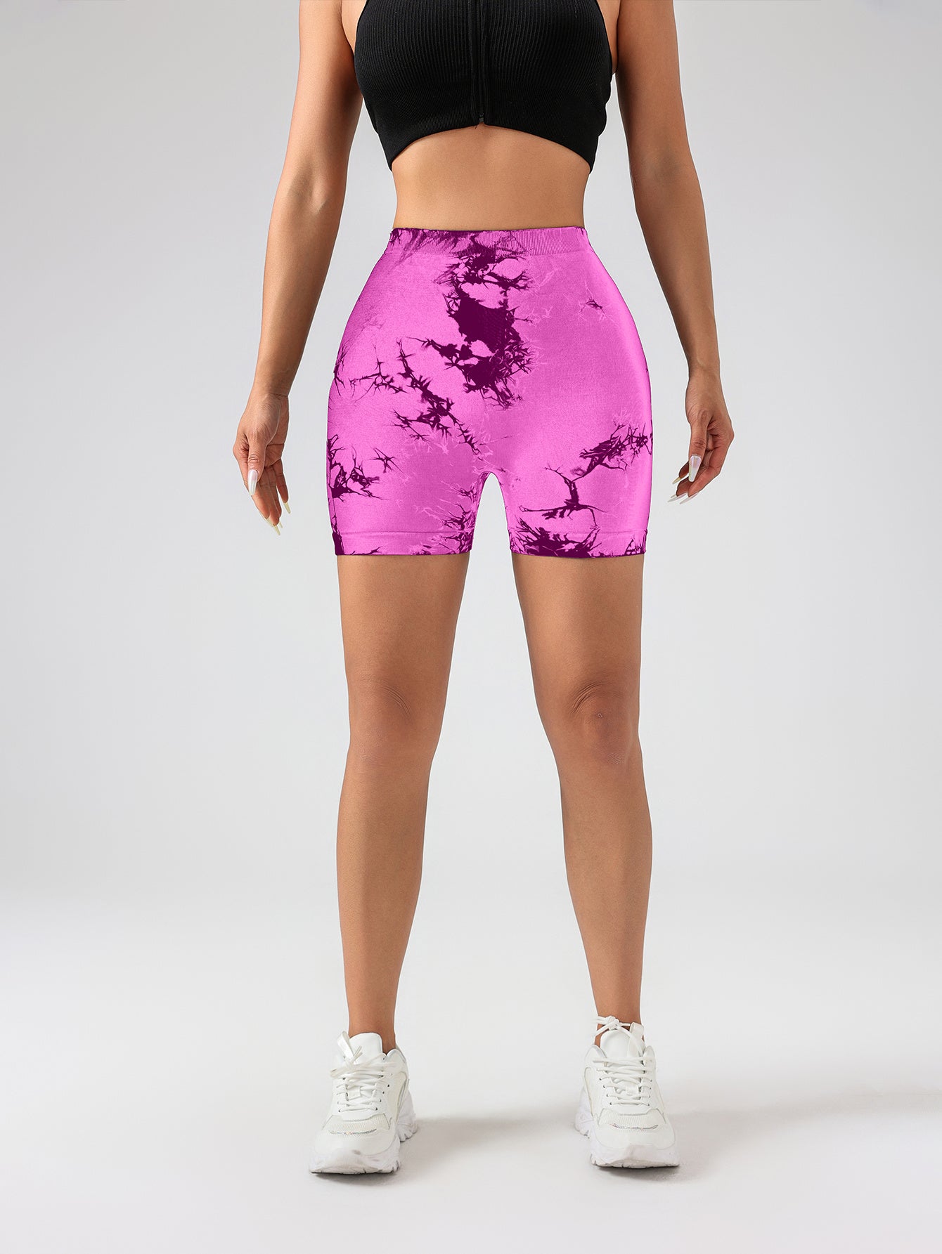 Women's 3-Pack Tie Dye High-Waist Biker Shorts