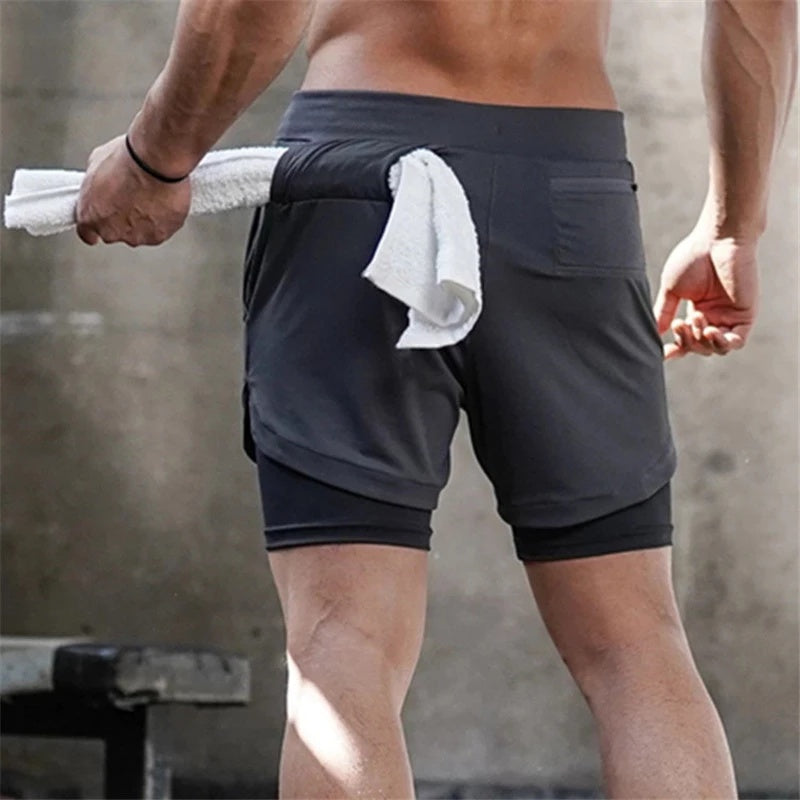 Men's 2-in-1 Running Fitness Shorts