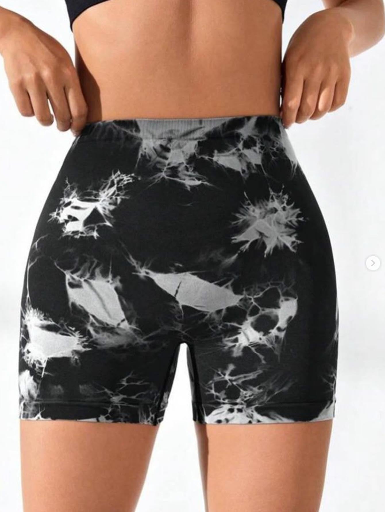 Women's 3-Pack Tie Dye High-Waist Biker Shorts