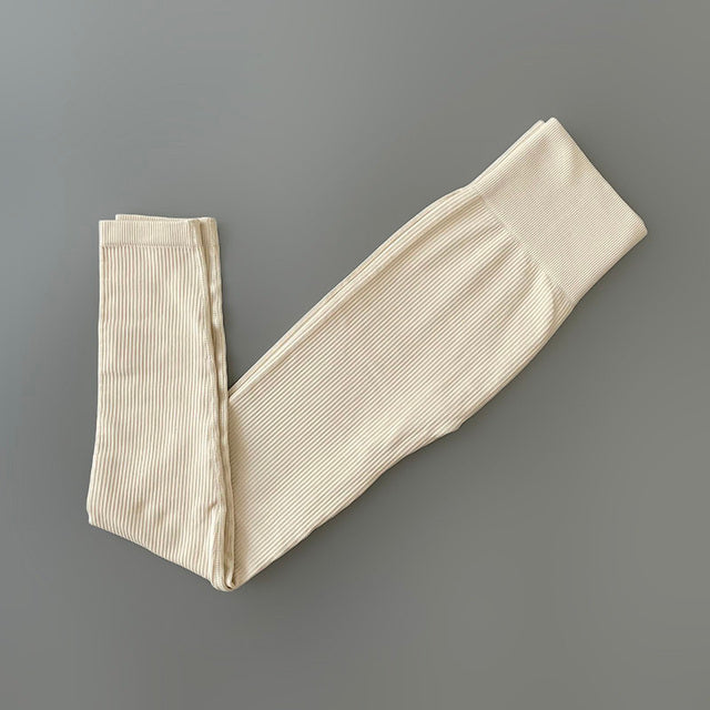 Women's Ribbed High-Waist Gym Leggings