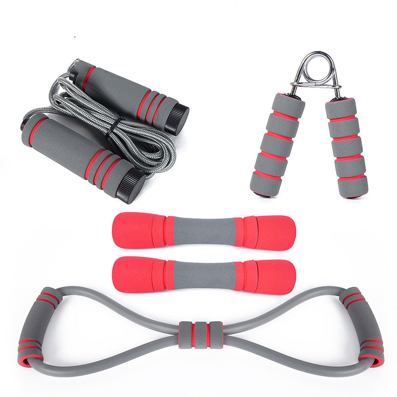 Women's Fitness Equipment Set – Skipping Rope, Spring Grip, Chest Expander, Dumbbell