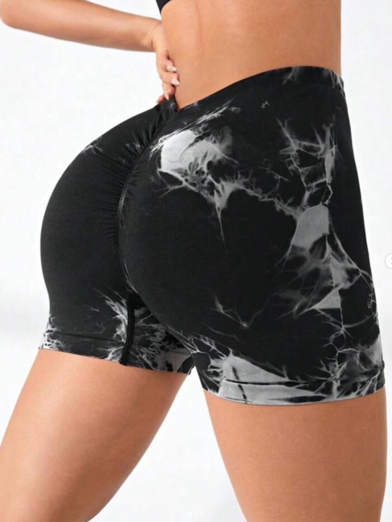 Women's 3-Pack Tie Dye High-Waist Biker Shorts