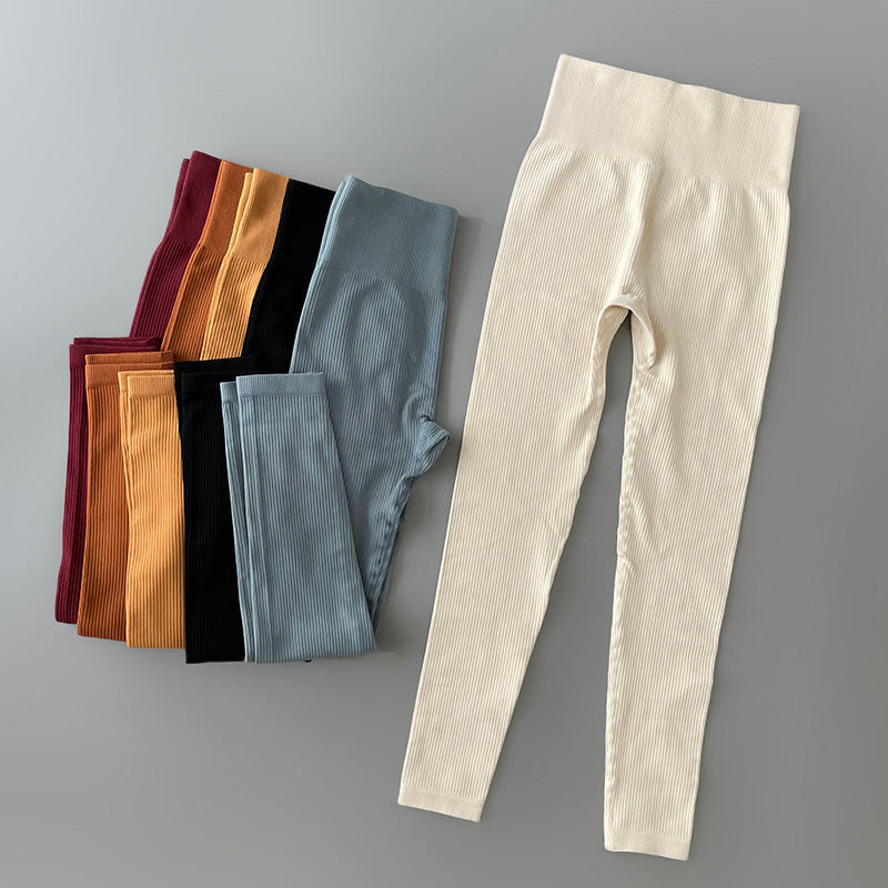 Women's Ribbed High-Waist Gym Leggings