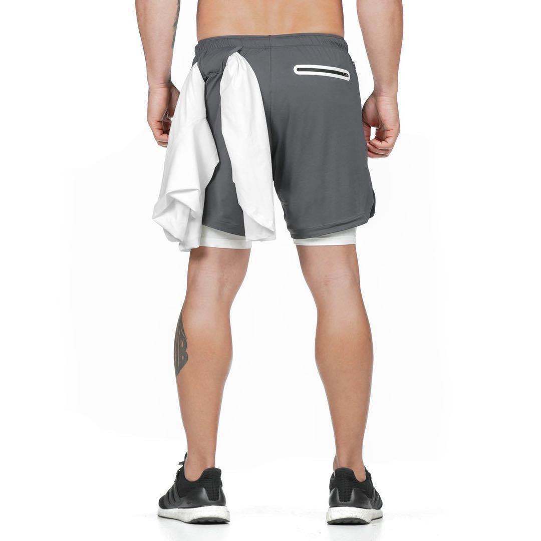 Men's 2-in-1 Running Fitness Shorts