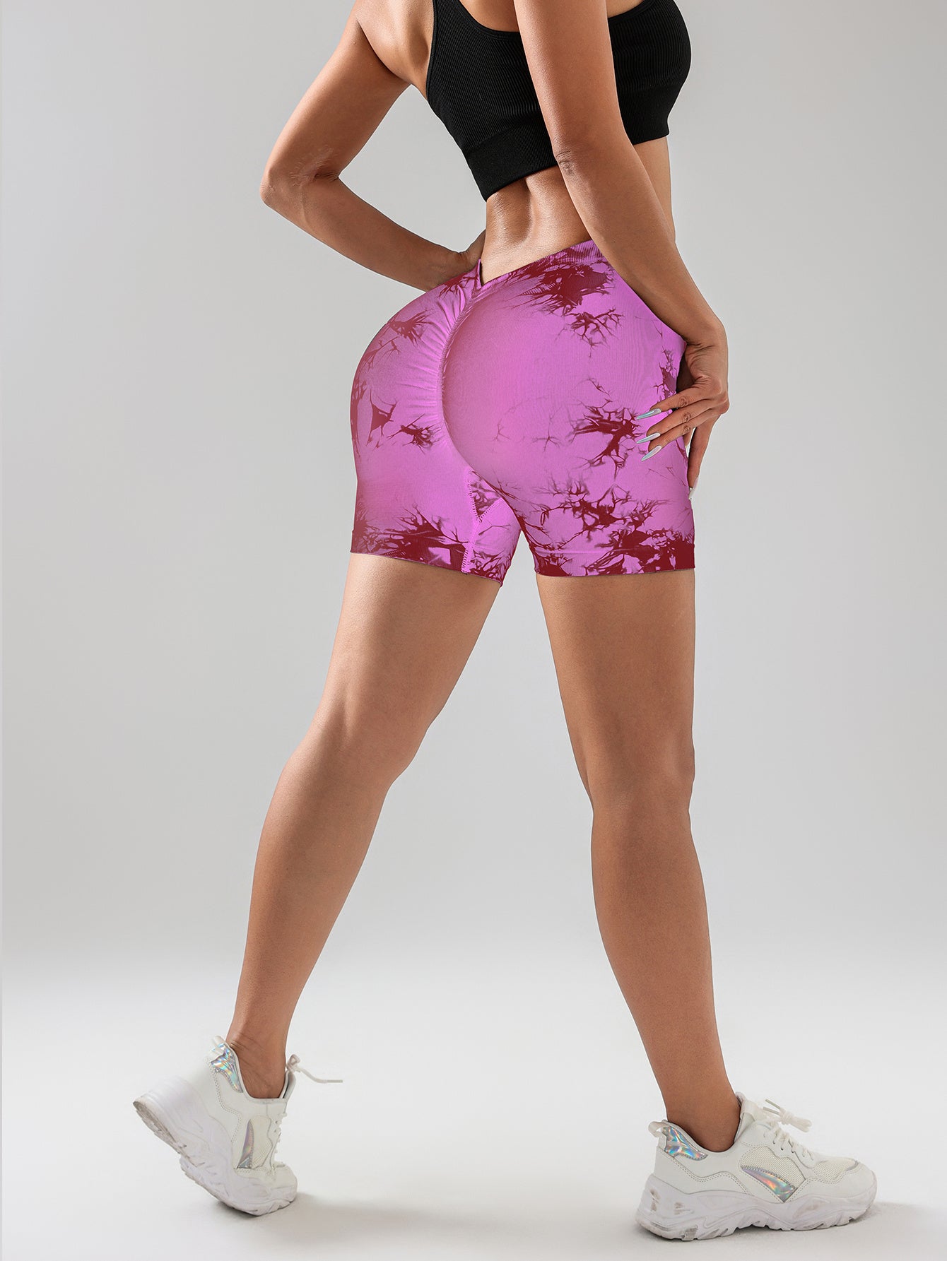 Women's 3-Pack Tie Dye High-Waist Biker Shorts