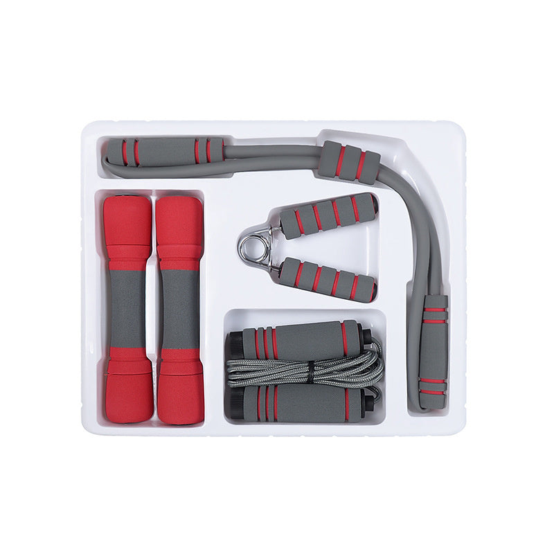 Women's Fitness Equipment Set – Skipping Rope, Spring Grip, Chest Expander, Dumbbell
