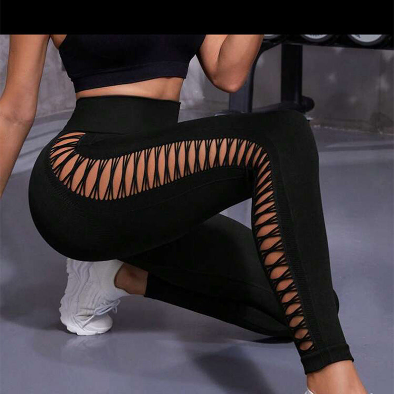 Women's Hollow Tie-Dye High-Waist Leggings